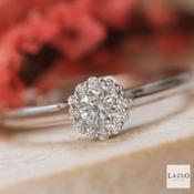 Amore 9kt White Gold Small Round 0.35ct Brilliant Halo Diamond Ring image