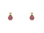 Laura Ashley Gold Plated Silver Rhodolite Garnet Thornage Flowers Stud Earrings image