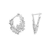 Laura Ashley Silver Cathedine Floral Hoop Earrings image