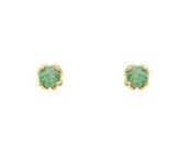 Laura Ashley Gold Plated Silver Green Aventurine Lianelli Stud Earrings image
