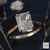 18kt Yellow Gold &amp; Platinum 3.03ct D VVS2 Long Cushion Laboratory Solitaire Diamond Ring image