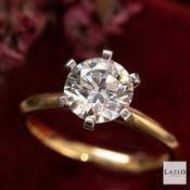 18kt Yellow Gold &amp; Platinum Classic Six Claw Round Brilliant 1.76ct D VVS2 Laboratory Solitaire Diamond Ring image