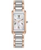 Citizen Ladies Eco-Drive Two Tone Rectangular MOP Dial Bracelet Watch image