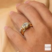 18kt Yellow Gold Bubble Bezel Horizontal Set D VVS2 1.50ct Oval Laboratory Solitaire Diamond Ring image