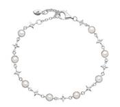 Laura Ashley Sterling Silver Hartley Check Mabe Pearl Tennis Bracelet image