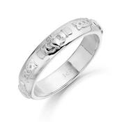 Ladies Silver Claddagh Wedding Band image