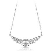 Sterling Silver Claddagh and Celtic Knot Necklace image