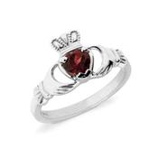 10kt White Gold Natural Stone Claddagh Ring Collection image