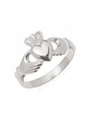 Ladies Traditional White Gold Claddagh Ring image