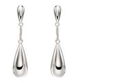 Sterling Silver Double Teardrop Chain Drop Earrings image