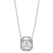 Sterling Silver Crystal Clear Octagon Necklace image