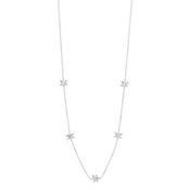 9kt White Gold Five Star Necklet image