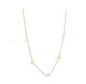 9kt Yellow Gold Five Heart Necklet image