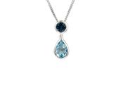 Sterling Silver Sky Blue Topaz Pear Shape Drop Pendant &amp; Chain image