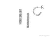 Sterling Silver Claw Set CZ Hoop Earrings image