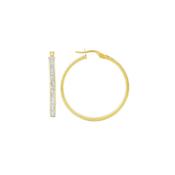 9kt Yellow Gold Enamel Glitter 30mm Hoop Earrings image