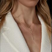 9kt Yellow Gold CZ Lightening Bolt Pendant &amp; Chain image