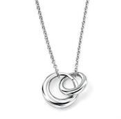Sterling Silver Double Interlocking Solid Circle Necklace image