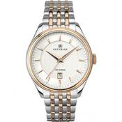 Accurist Gents Rose Plated &amp; Stainless Steel Silver Dial Bracelet Watch image