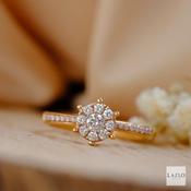 18kt Rose Gold Cluster Pave Set Shoulder 0.30ct Diamond Ring image