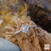 18kt White Gold 0.64ct Cluster Micro Pave Set Shoulders Engagement Ring image