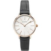 Accurist Ladies Rose Gold Plated White Dial Brown Strap Watch image