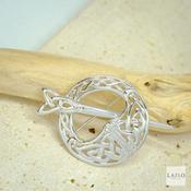 Sterling Silver Large Celtic Knotwork Tara Brooch image