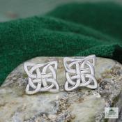 Sterling Silver Medium Open Square Celtic Knotwork Stud Earrings image