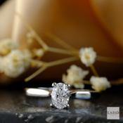 Platinum Oval 0.50ct D VS Solitaire Diamond Engagement Ring image