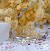 18kt White Gold Solitaire Channel Set 0.40ct G SlL1 Diamond Engagement Ring image