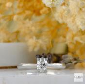 Platinum Classic Oval Solitaire G 0.40ct Diamond Engagement Ring image