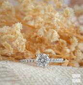 18kt White Gold Laboratory E VS2 0.72ct Round Brilliant Solitaire Castille Set Engagement Ring image