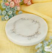Sterling Silver Miraculous Medal &amp; Cross Charm Bracelet image