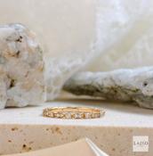 18kt Rose Gold Full Diamond Set Art Deco Style Diamond Wedding Ring image