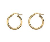 9kt Yellow Gold 2.3mm Round 15mm Hoop Earrings image