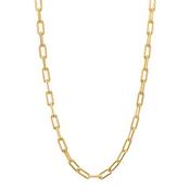 Sterling Silver Gold Plated 16’’ Plain Link Charm Carrier Necklace image