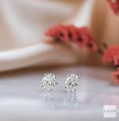 18kt White Gold 0.67ct Oval Laboratory Stud Diamond Earrings image