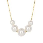 9kt Yellow Gold Five Graduated Freshwater Pearl Necklet image