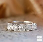 Platinum 1.77ct Laboratory Diamond Five Stone Round Brilliant Cut Engagement Ring image