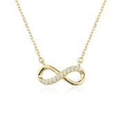 Kilkenny Silver Yellow Gold Plated CZ Set Infinity Necklet image