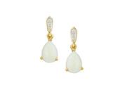 9kt Yellow Gold Pear Shape Opal &amp; Diamond Drop Earrings image