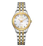 Citizen Ladies Silhouette Eco Drive Diamond Two Tone White Dial Bracelet Watch image