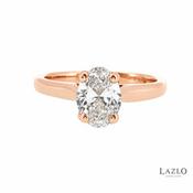 18kt Rose Gold Oval Laboratory Solitaire 1.01ct E VS2 Diamond Ring