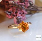 9kt Yellow Gold Six Claw Citrine Solitaire Dress Ring image