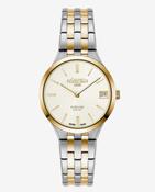 Roamer Ladies Slim-Line Classic Two Tone Sapphire Crystal Gold Dial Bracelet Watch image