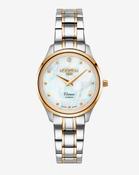 Roamer Ladies Venus 0.008ct Diamond Sapphire Crystal Mother Of Pearl Dial Watch image