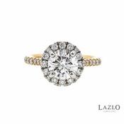 18kt Yellow Gold 1.37ct D VS1 Round Brilliant Laboratory Diamond &amp; Natural 0.47ct Diamond Shoulder Ring image