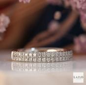 18kt White Gold Double Row 0.38ct Micro Pave Set Diamond Band image