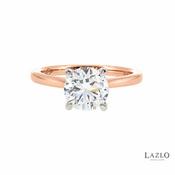 18kt Rose Gold 1.29ct D VVS2 Round Brilliant Laboratory Solitaire Diamond Ring