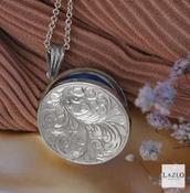 Sterling Silver Round Fully Engraved Locket image